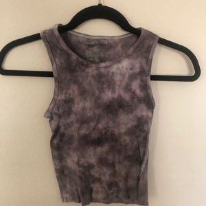 Gray tie dye tank top crop top